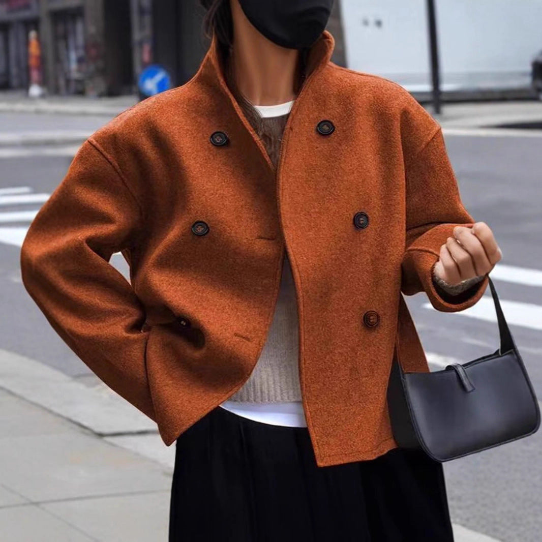 Damen gefütterte Boucle-Jacke mit doppelter Knopfleiste Drune