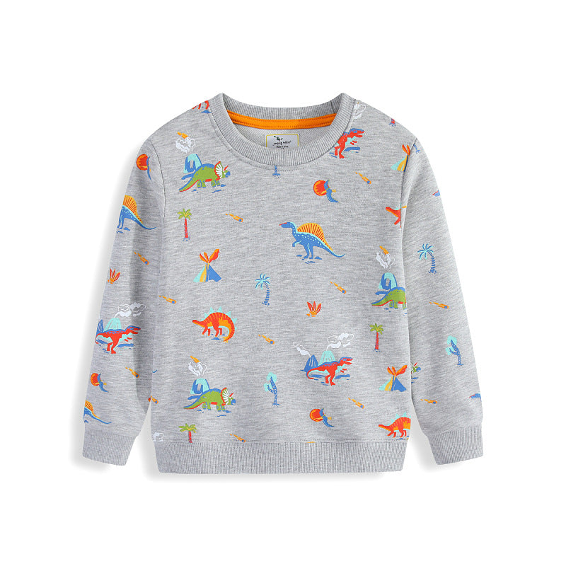 Kinder Sweatshirt mit buntem Dinosaurier-Motiv Drune