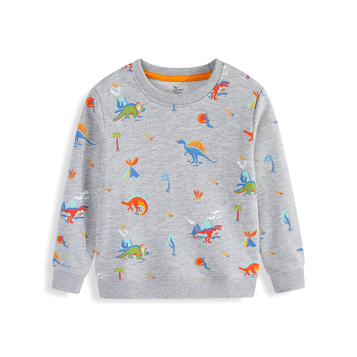 Kinder Sweatshirt mit buntem Dinosaurier-Motiv Drune