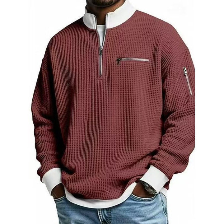 Herren Sweatshirt mit hohem Kragen und praktischem Reißverschluss Drune