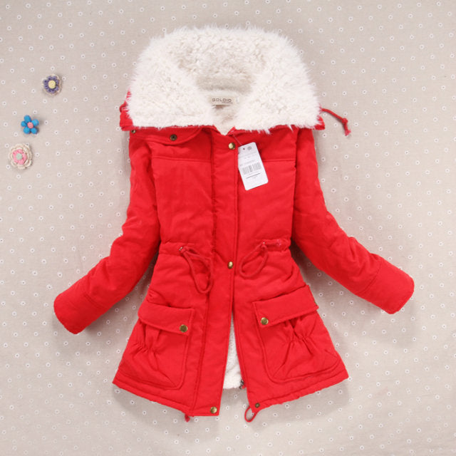 Damen lässige Steppjacke mit kuscheligem Innenfutter und verstellbarem Taillenzug Drune