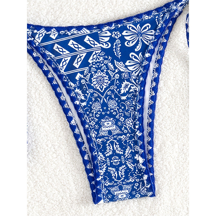 Damen Triangel-Bikini mit verstellbaren Bindebändern und floralem Design Drune