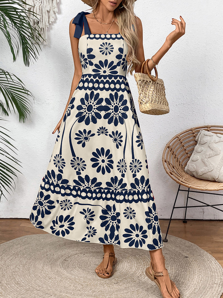 Damen Floral Print Maxikleid Drune
