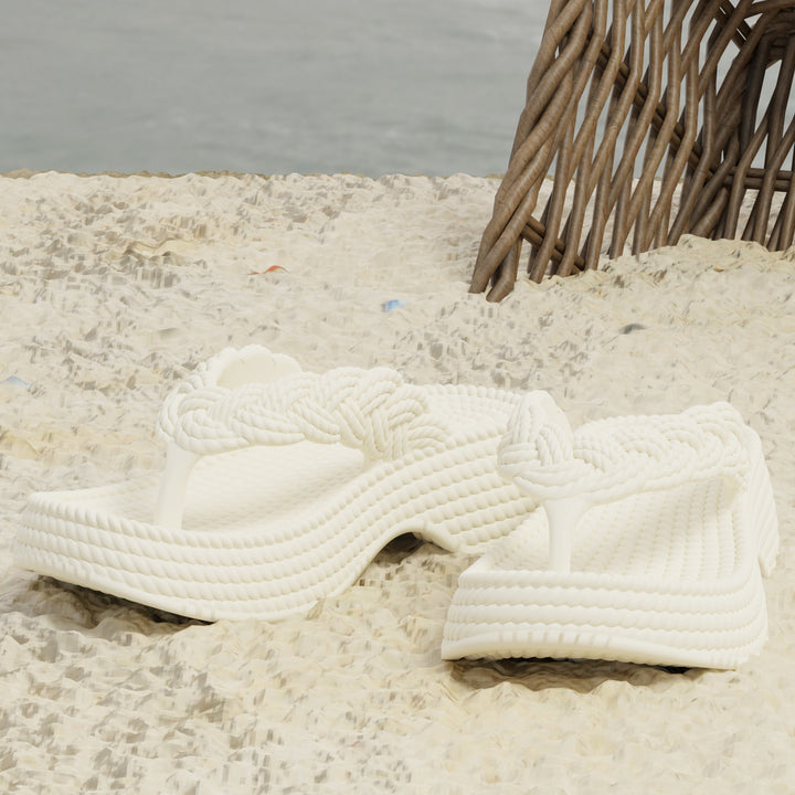 Damen Flip-Flops mit geflochtenem Riemen Drune