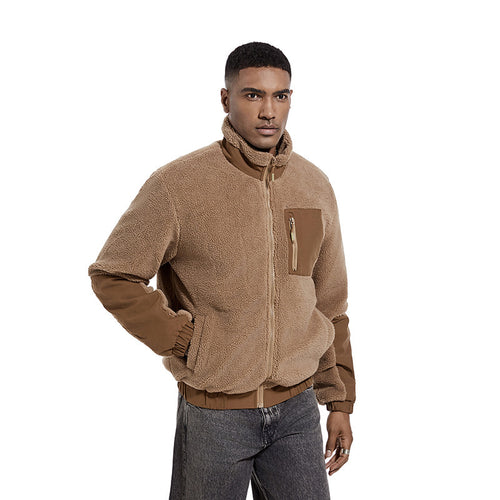 Herren Fleecejacke mit hochgeschlossenem Kragen und seitlichen Reißverschlusstaschen Drune
