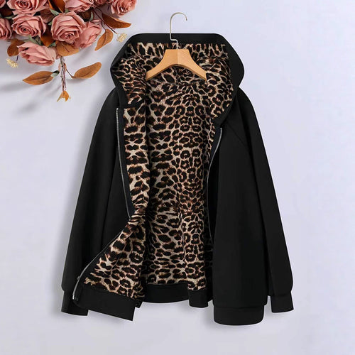 Damen kuschelige Fleecejacke mit tierischem Innenfutter Drune