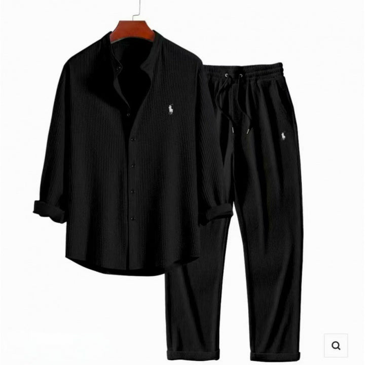 Damen Schlafanzugset mit elegantem Hemd und bequemen Hosen Drune