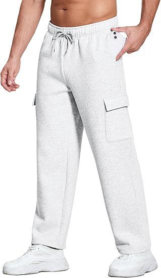 Herren nan komfortable Cargo-Loungehose mit elastischem Bund, Kordelzug, geradem Bein und aufgesetzten Klappentaschen Drune