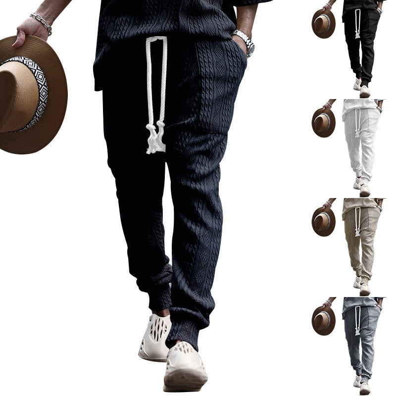 Herren gestricktes Freizeit-set mit elastischem Bund und lässigem Design Drune