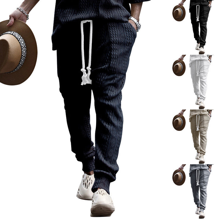 Herren gestricktes Freizeit-set mit elastischem Bund und lässigem Design Drune