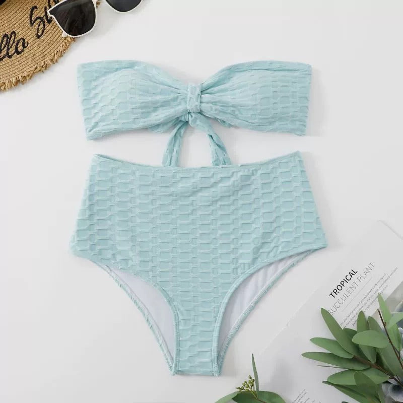 Damen Hochgeschnittener Bikini mit stylischem Knotendetail Drune