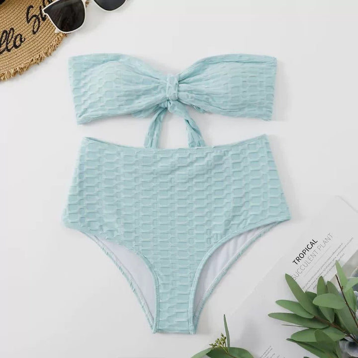 Damen Hochgeschnittener Bikini mit stylischem Knotendetail Drune