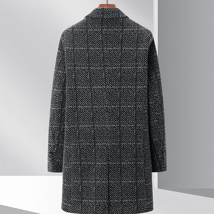 Herren Wollmantel mit modernem Karomuster und elegantem Schnitt Drune