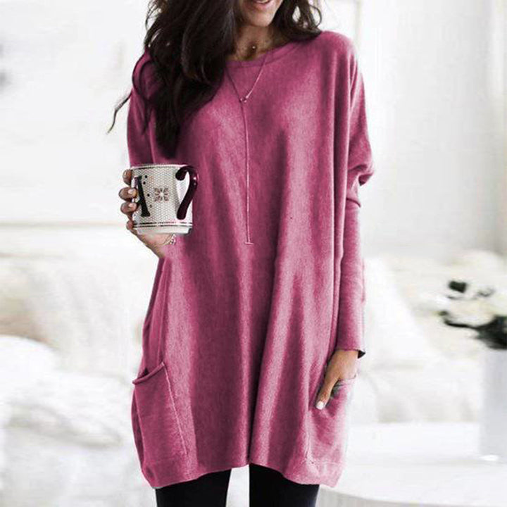 Damen nan oversized Longshirt mit Kontrastblock und aufgesetzten Taschen Drune