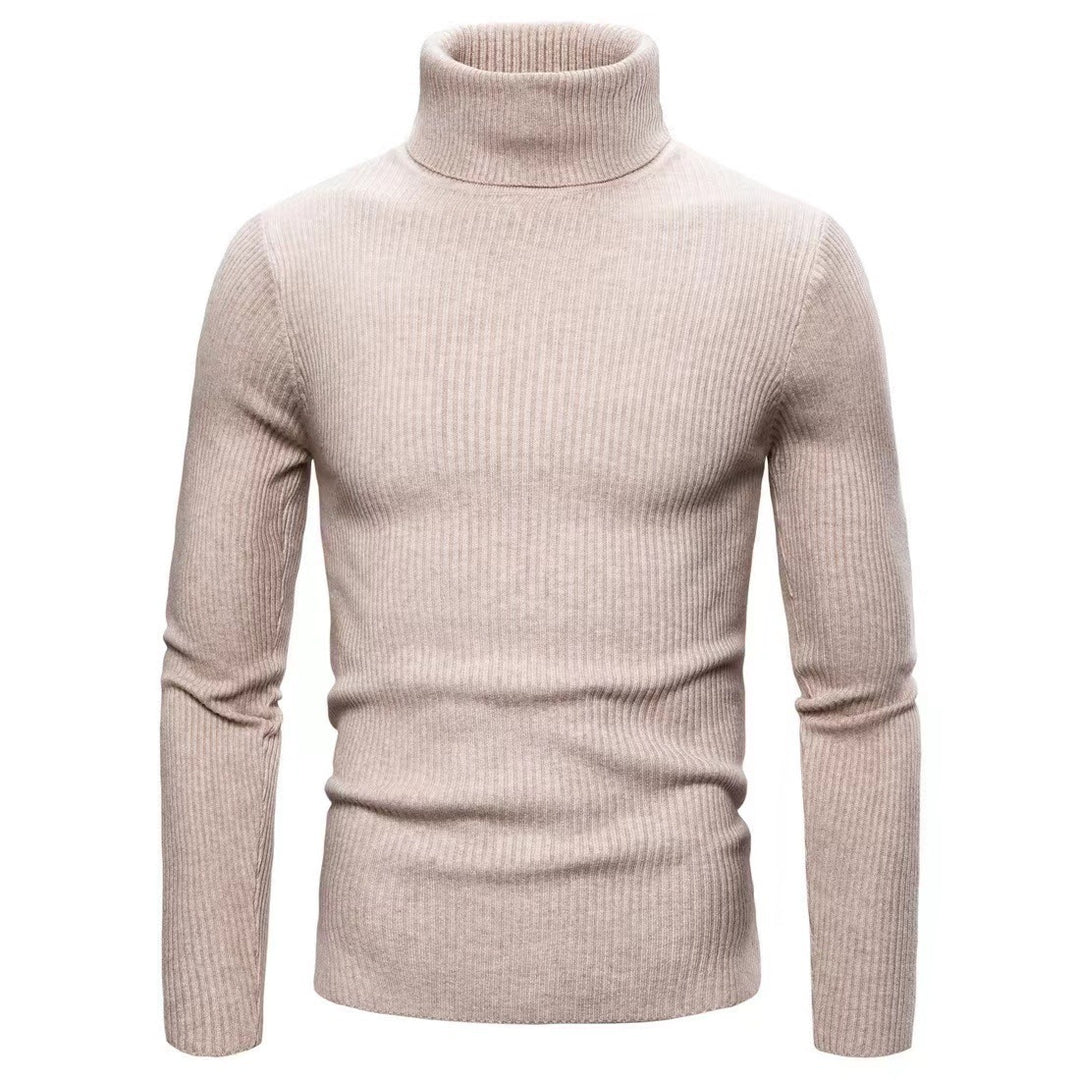 Herren modischer Rollkragenpullover mit feiner Rippstruktur Drune