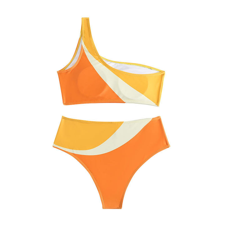 Damen Asymmetrischer Bikini mit detaillierter Farbverlauf-Optik Drune
