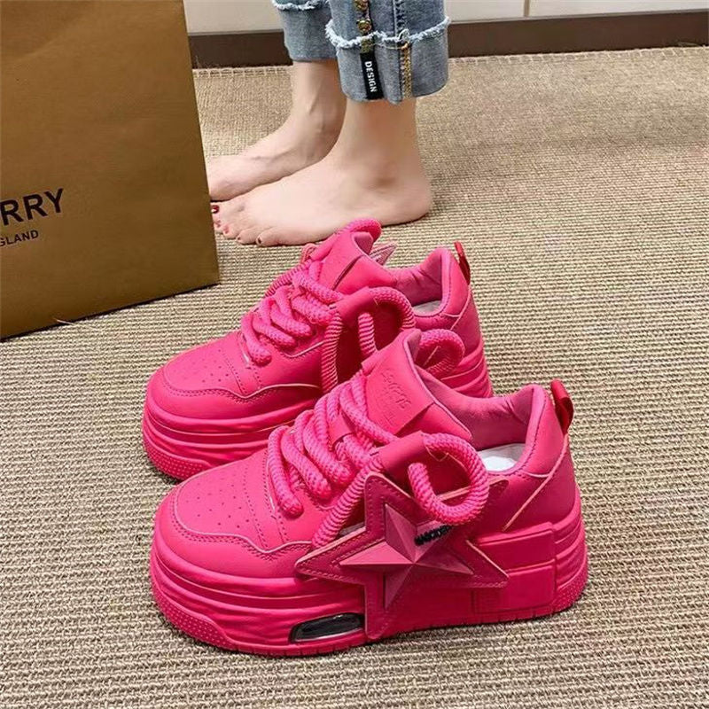 Damen Plattform-Sneaker mit modischem Stern-Design und bequemer Dämpfung Drune