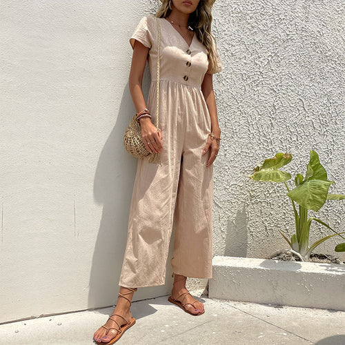 Damen Jumpsuit mit knöpfbaren Details und luftigem Schnitt Drune