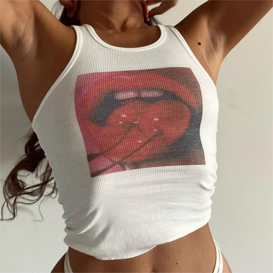 Damen Tanktop mit auffälligem grafischen Druck Drune
