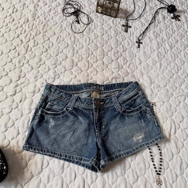 Damen Denim-Shorts mit distressed Details Drune