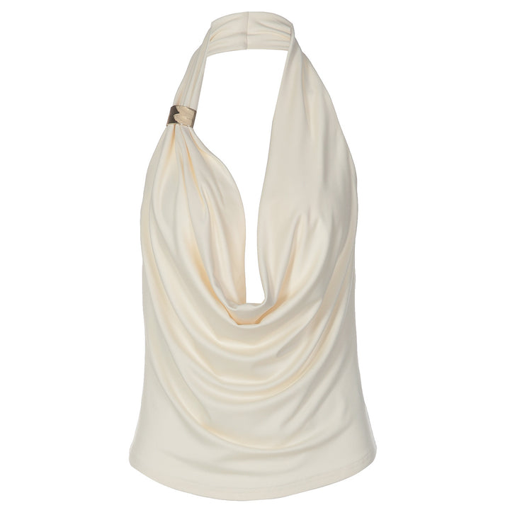 Damen Elegantes Neckholder-Oberteil mit schimmerndem Dekolleté und fließendem Schnitt Drune