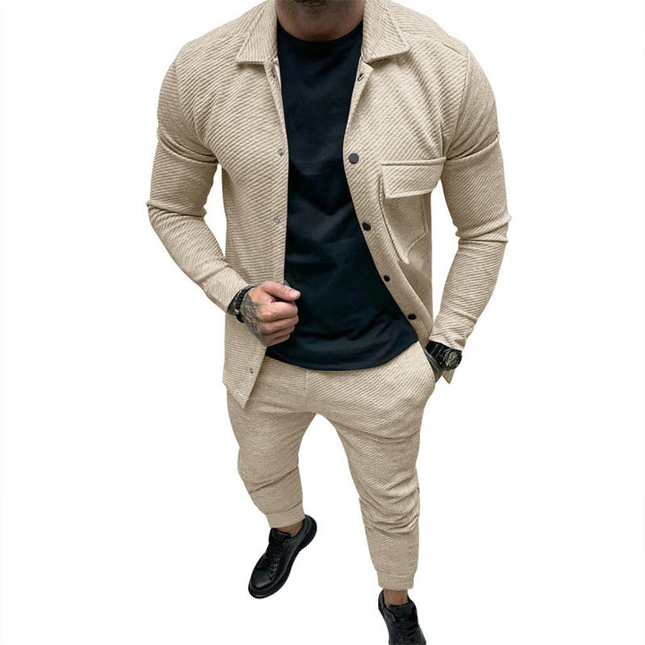 Herren elegantes Freizeitanzug mit modischem Streifenmuster Drune