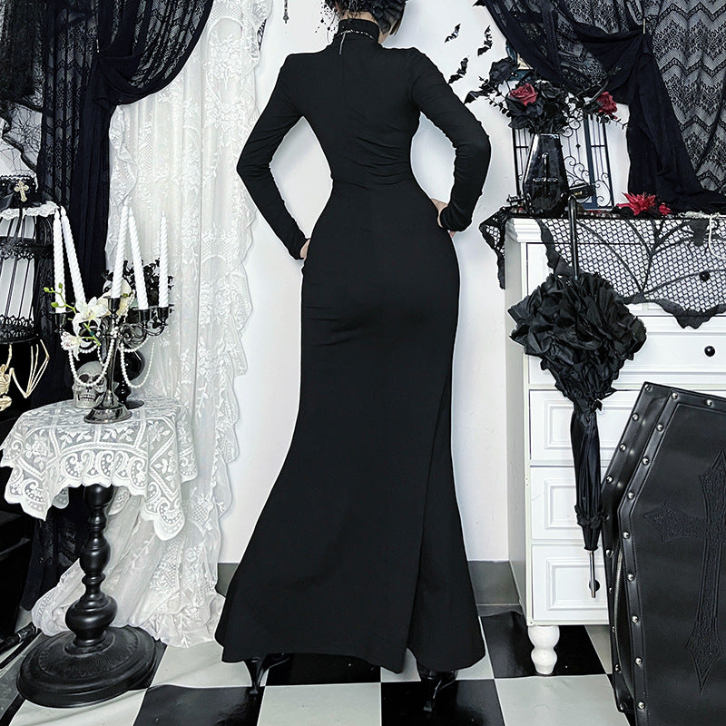 Damen Elegantes langes Abendkleid im viktorianischen Stil mit Spitzenakzenten Drune