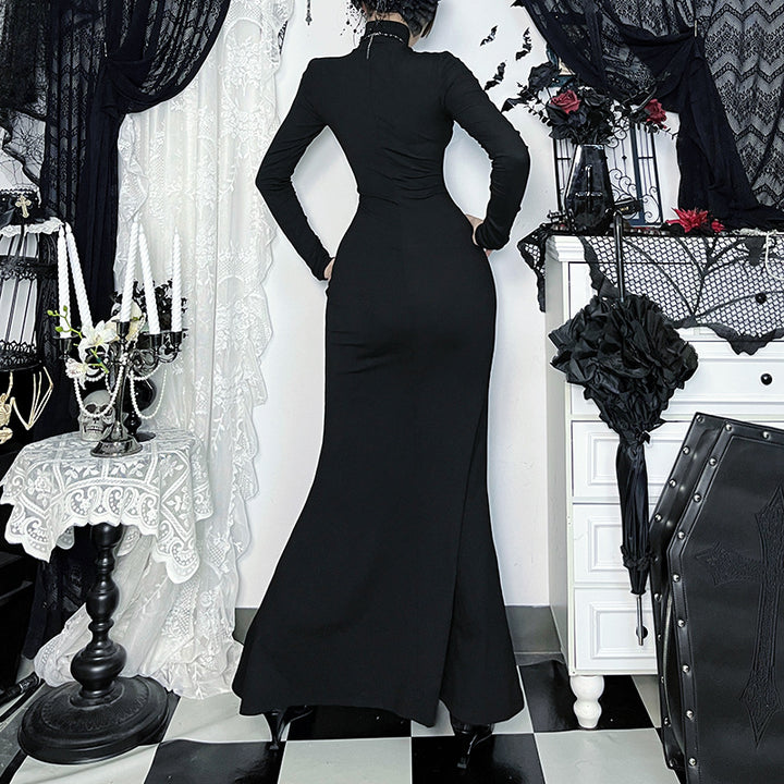 Damen Elegantes langes Abendkleid im viktorianischen Stil mit Spitzenakzenten Drune