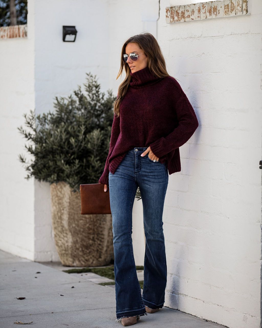 Damen elegante Bootcut-Jeans Drune