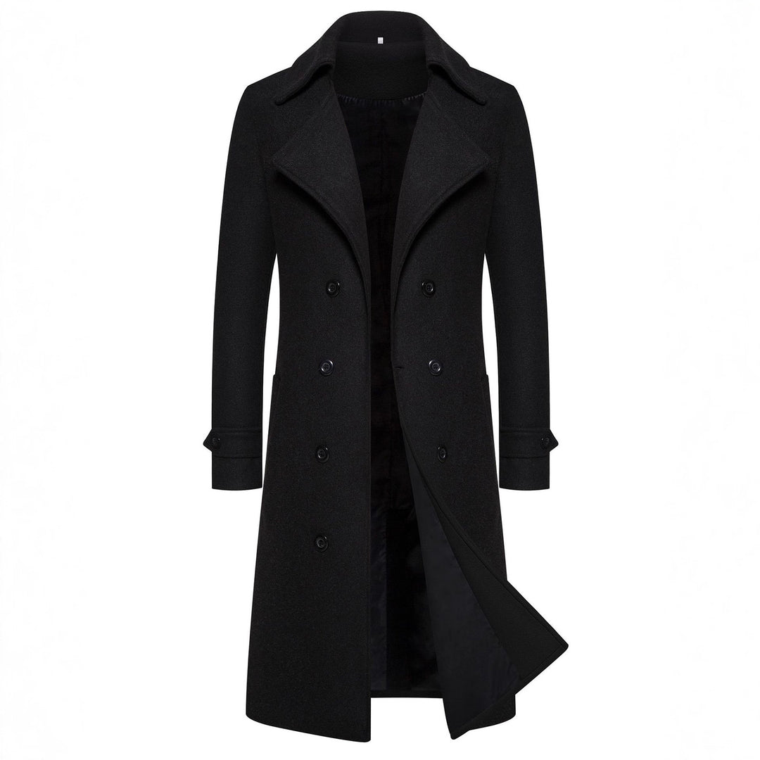 Herren eleganter doppelreihiger Wollmantel Drune