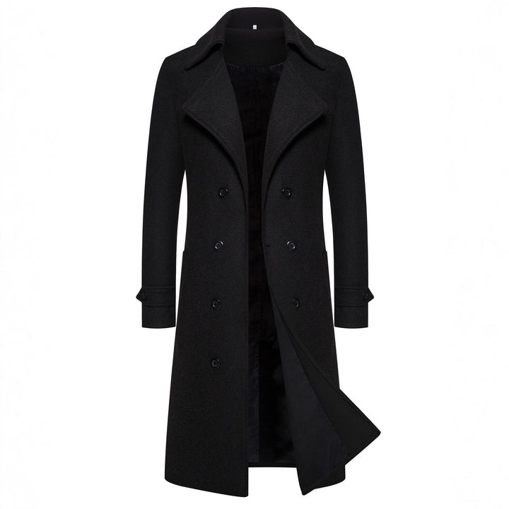 Herren eleganter doppelreihiger Wollmantel Drune