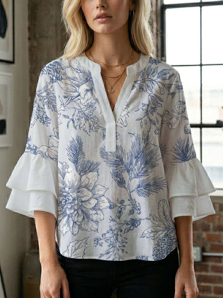 Damen Bluse mit wunderschönen floralem Design Drune