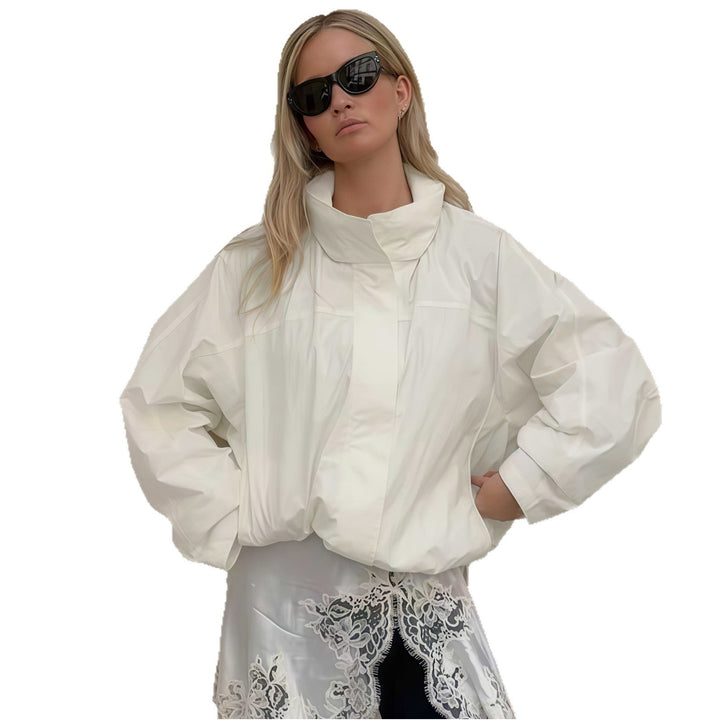 Damen moderne Übergangsjacke mit hohem Kragen Drune