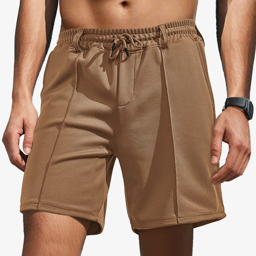Herren nan knielange Sportshorts mit Netzstruktur, elastischem Tunnelzug und Gürtelschlaufen Drune