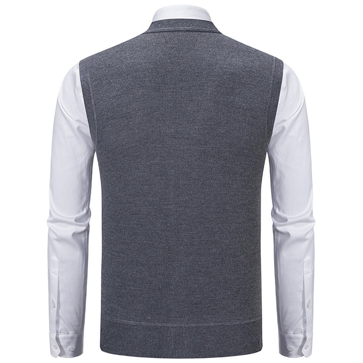 Herren elegante Strickweste mit klassischem Rautenmuster und praktischen Taschen Drune