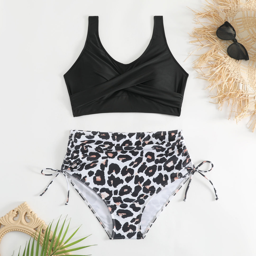 Damen Bikini-Set mit schickem Wickeloberteil und hoch taillierten Höschen Drune