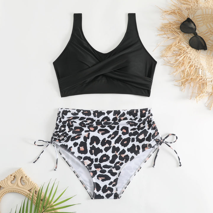 Damen Bikini-Set mit schickem Wickeloberteil und hoch taillierten Höschen Drune
