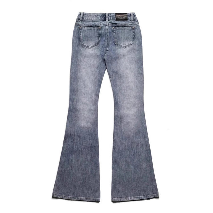 Damen Modische Bootcut-Jeans mit glitzernden Nieten Drune
