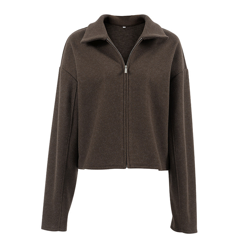 Damen Kurze Wolljacke im modernen Oversized-Stil Drune