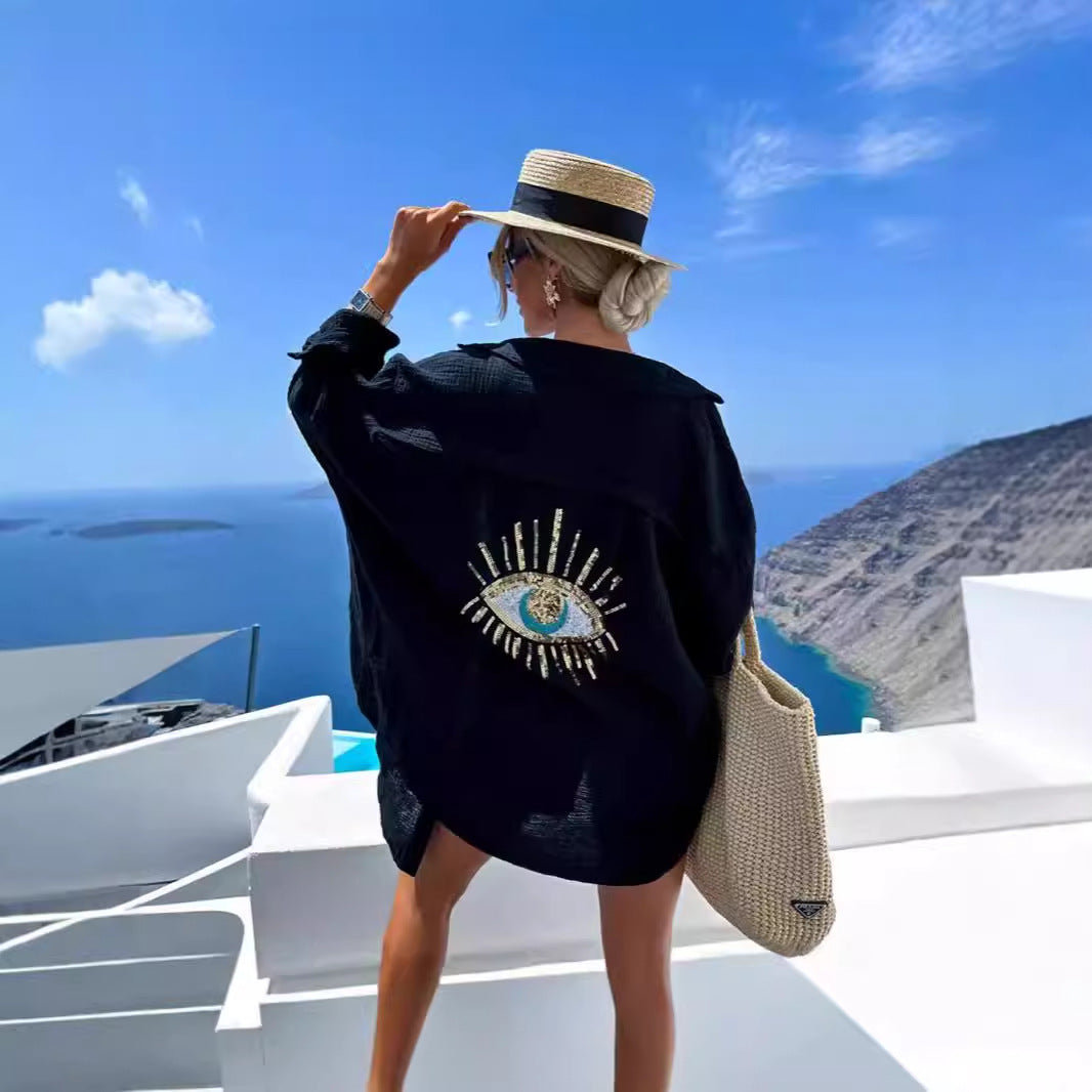 Damen lässige Strandbluse Drune