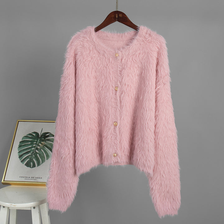 Damen Flauschiger Knit-Pullover aus 100% Nylon mit lässigem Schnitt Drune