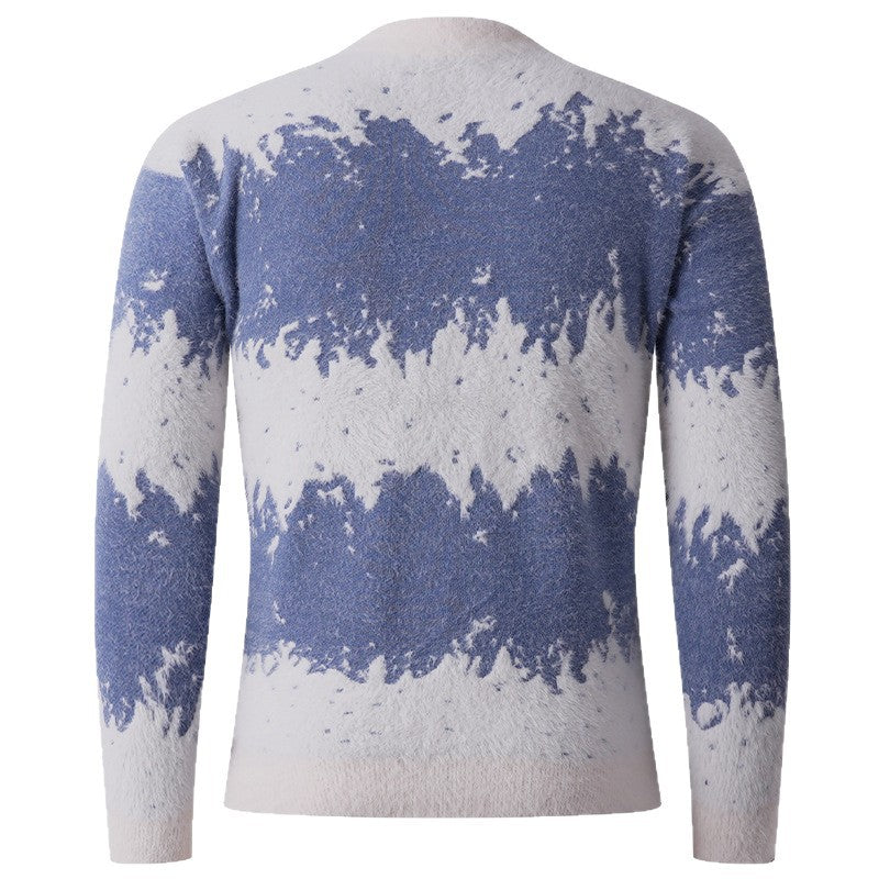 Herren trendiger Pullover mit strukturiertem Farbverlauf Drune