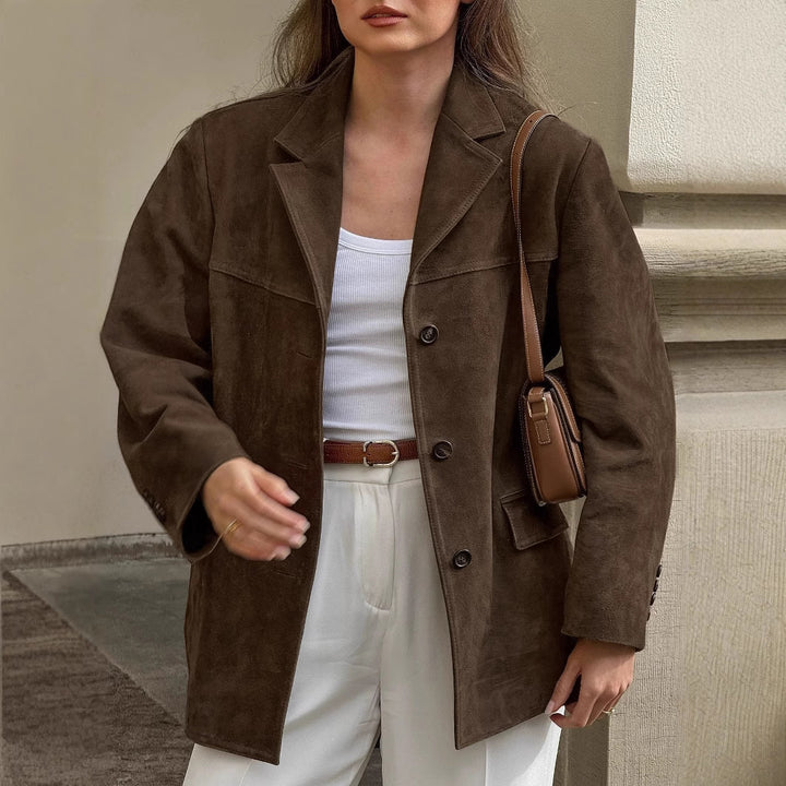 Damen modische Blazerjacke aus Wildleder Drune