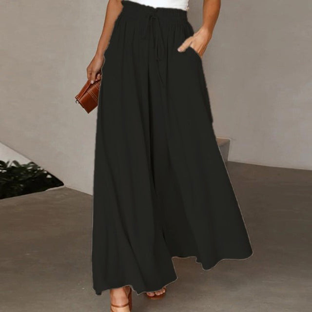 Drune | Leichte Damen Leinenhose Mit Weitem Bein Für Frühling Und Sommer