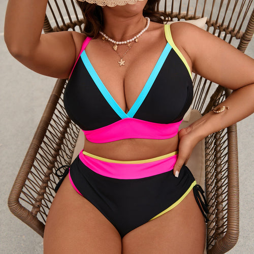 Damen Sportliches Bikini-Set mit modischen Kontraststreifen Drune