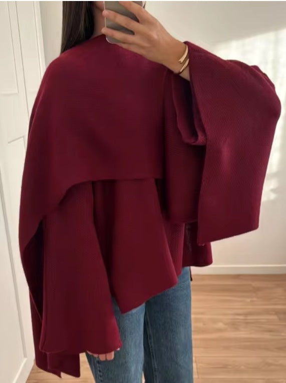 Damen Oversized Jacke mit elegantem Schnitt und passendem Schal Drune