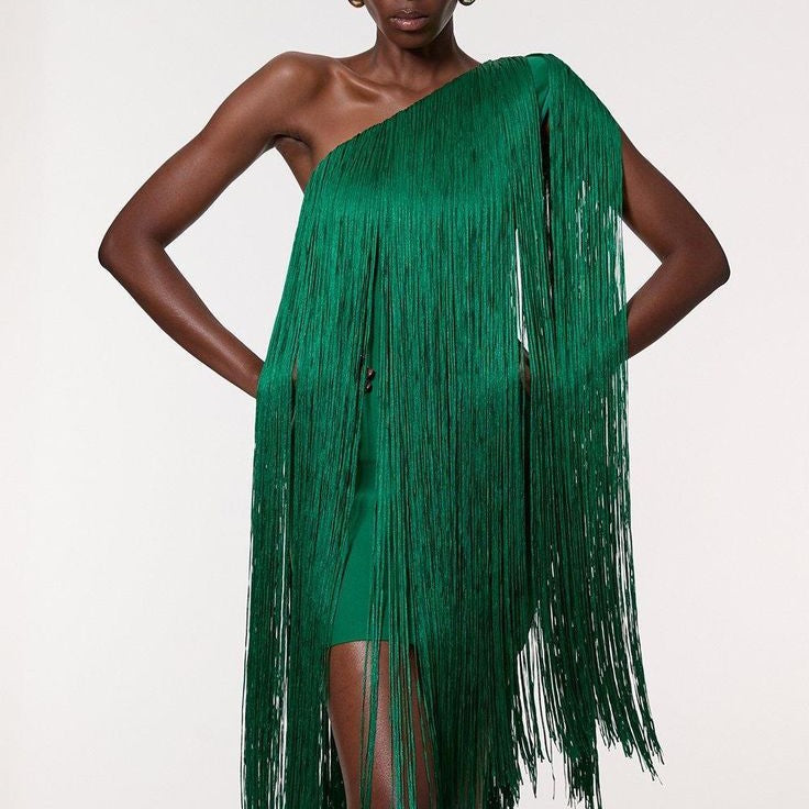 Damen Fransen-Kleid Drune