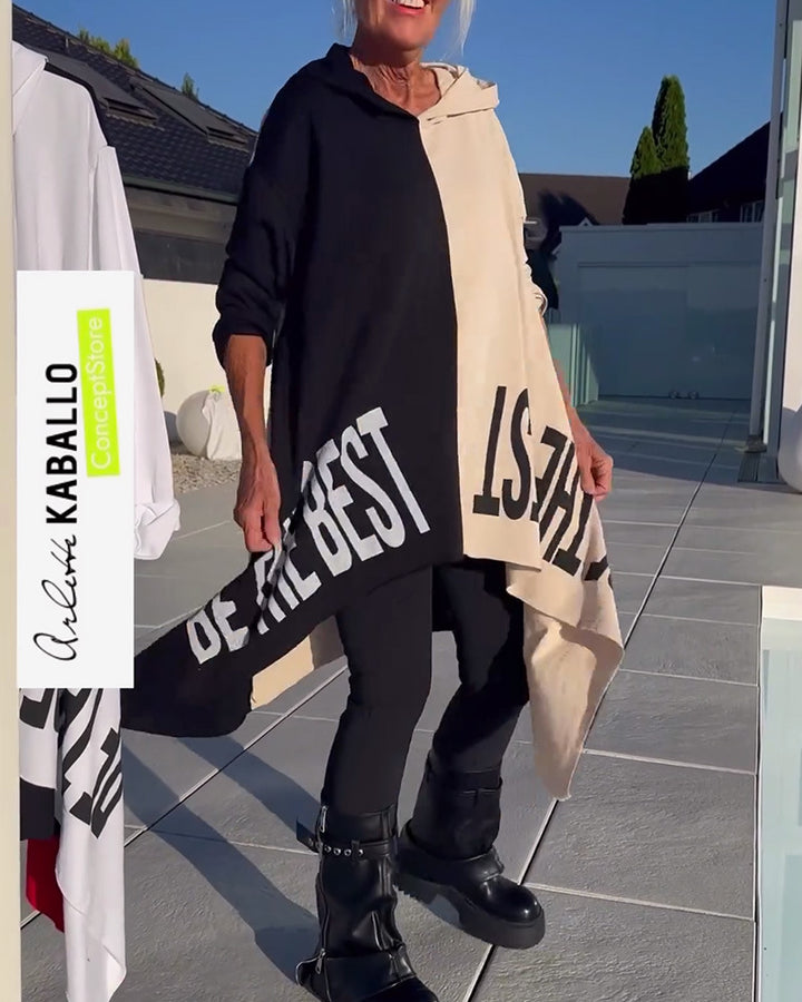 Damen Oversized Hoodie mit kontrastierenden Elementen Drune