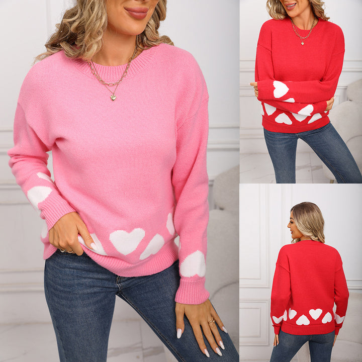 Damen modischer Pullover mit herzigem Design und weichem Material Drune