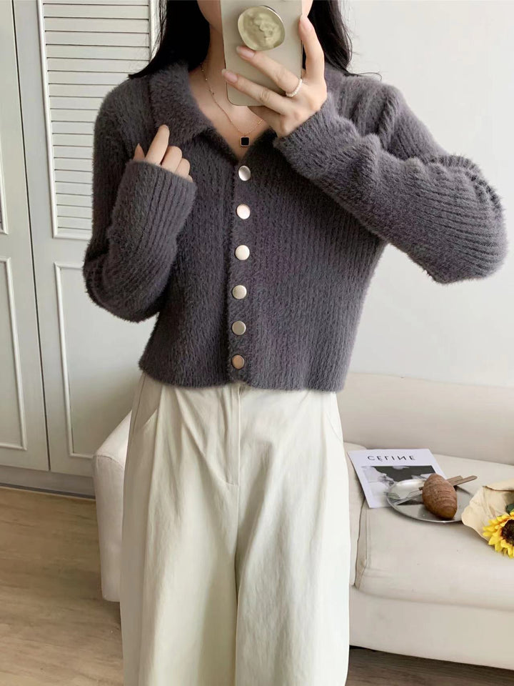 Damen Strickjacke mit Knopf-Design und weichem Material Drune